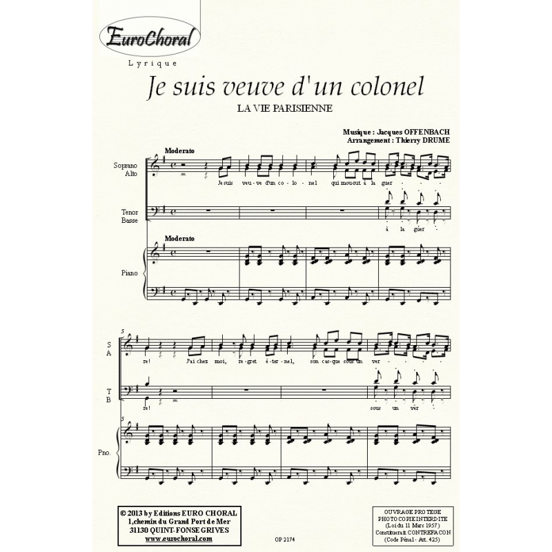 JE SUIS VEUVE D\'UN COLONEL (La vie parisienne)