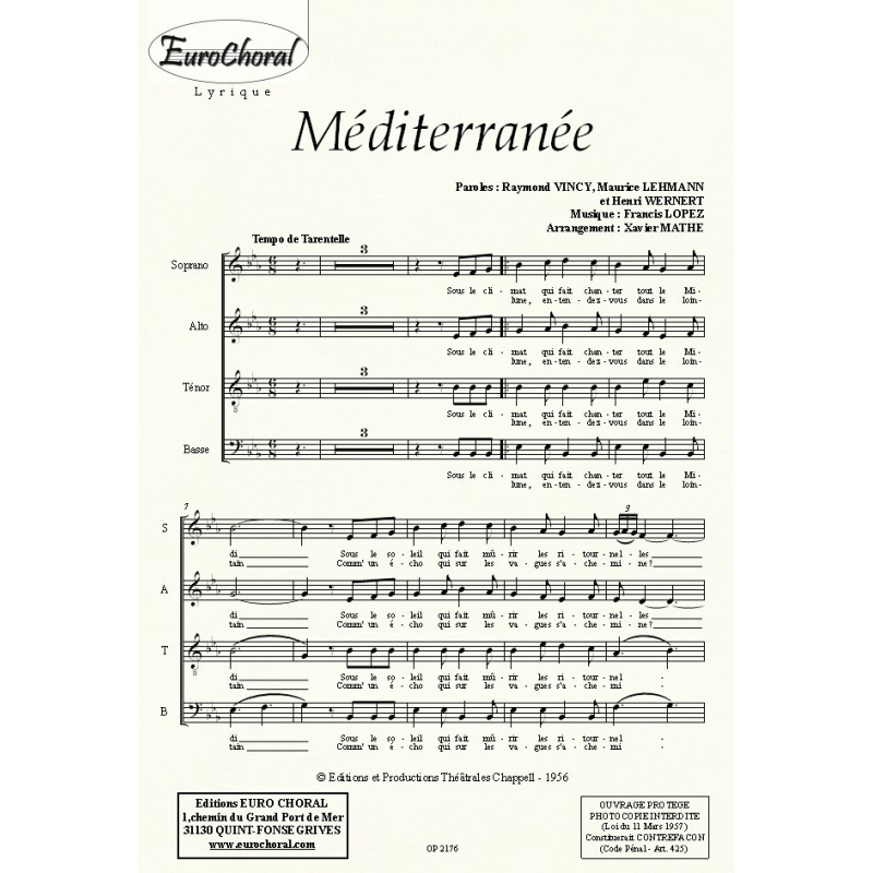 MEDITERRANEE (Choeur)