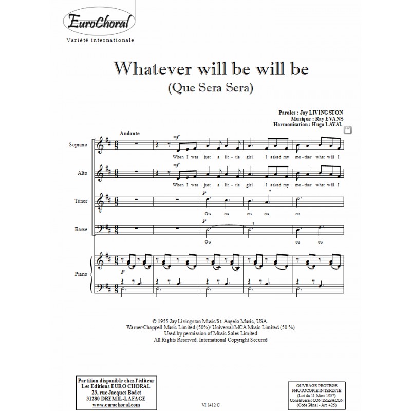 Que sera sera (Conducteur)