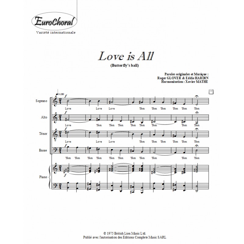 LOVE IS ALL (Conducteur)