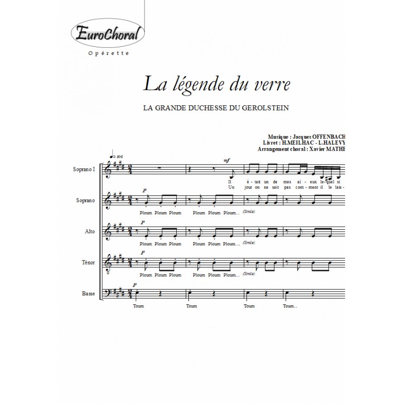LEGENDE DU VERRE (extrait de LA GRANDE DUCHESSE DU GEROLSTEIN)