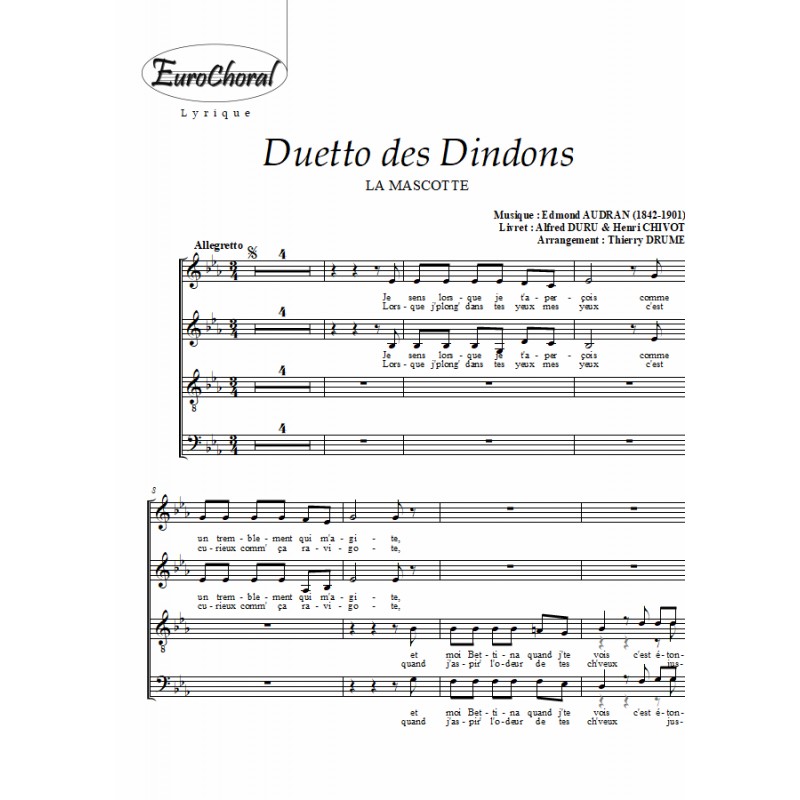 DUETTO DES DINDONS (extrait de LA MASCOTTE) (Choeur)