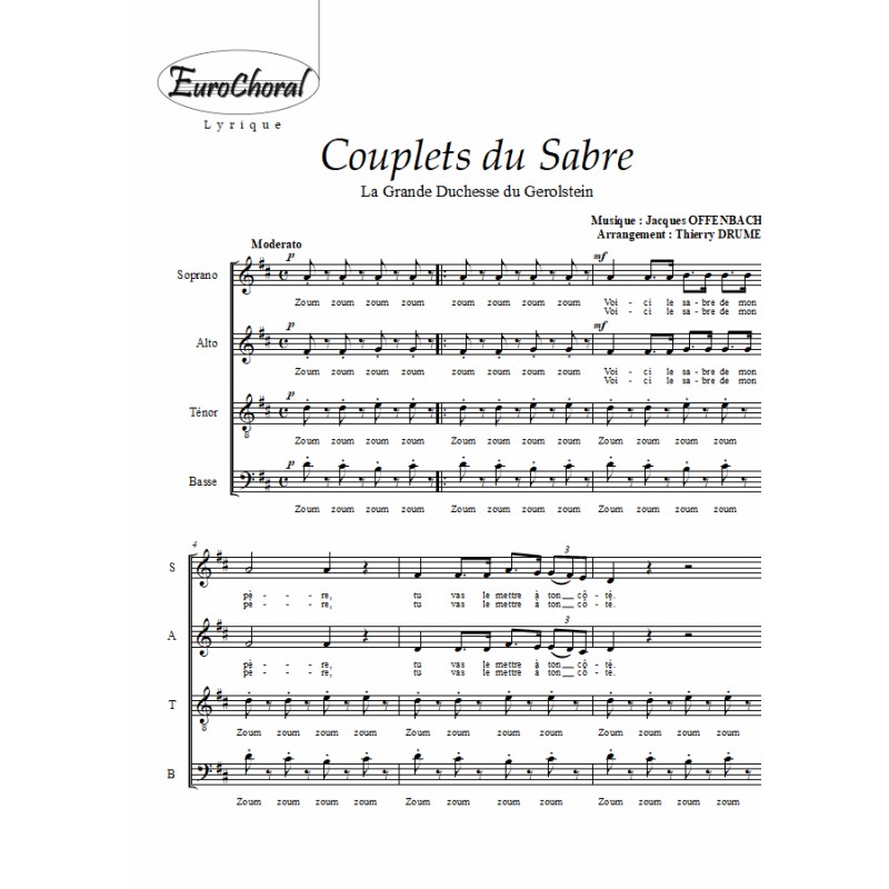 COUPLETS DU SABRE (La Grande Duchesse du Gerolstein)