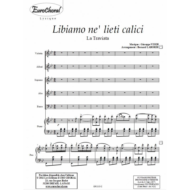LIBIAMO NE'LIETI CALICI (conducteur)
