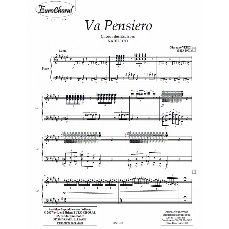 CHOEUR DES ESCLAVES (Nabucco)