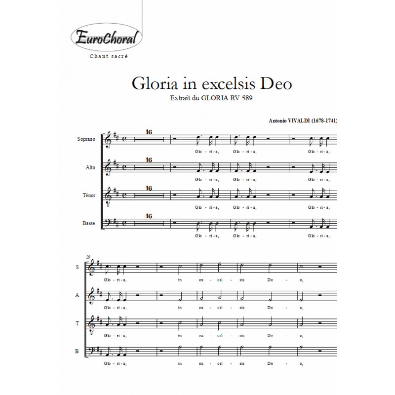 GLORIA (extrait du Gloria RV 589) (Choeur)