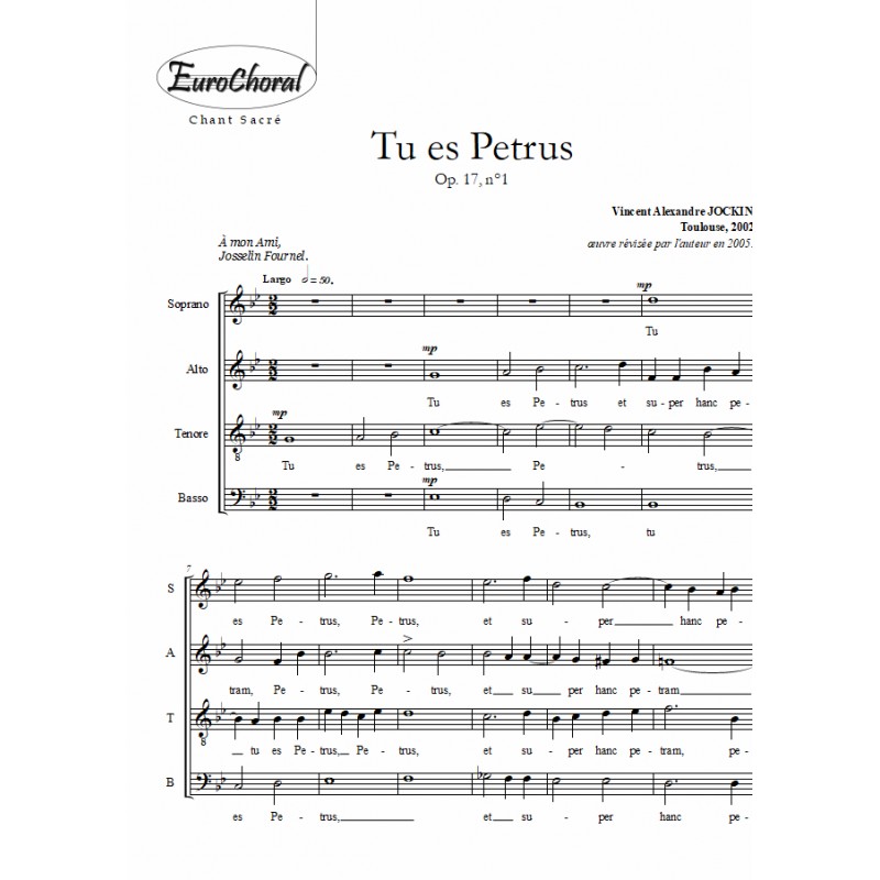 TU ES PETRUS, Op.17, n°1
