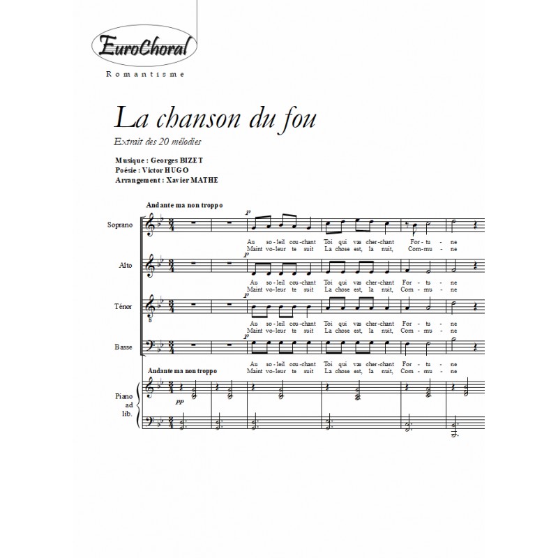 LA CHANSON DU FOU (G.Bizet)