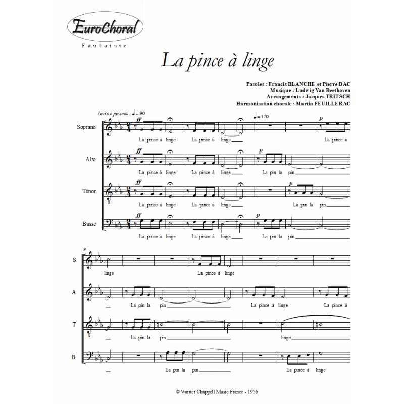 LA PINCE A LINGE (Choeur)
