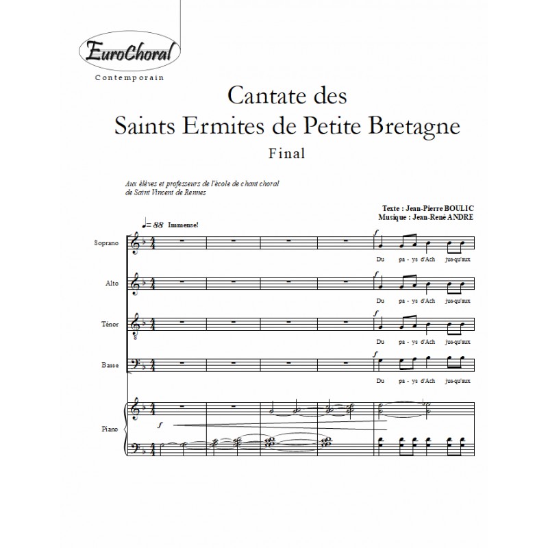CANTATE DES ST ERMITES DE PETITE BRETAGNE (Final) (Choeur)