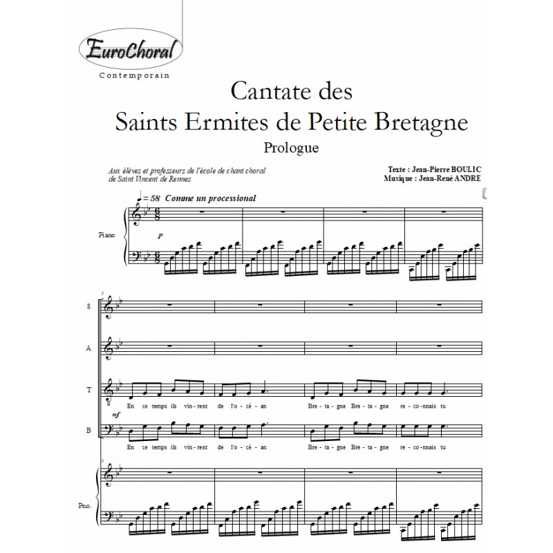 CANTATE DES ST ERMITES DE PETITE BRETAGNE (Prologue - conducteur