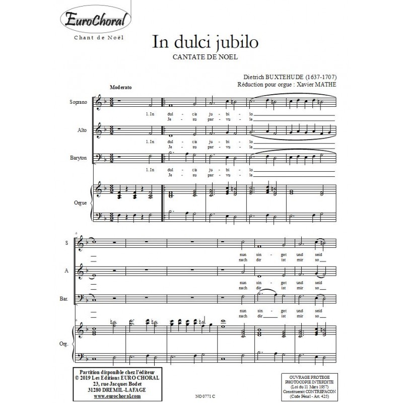 IN DULCI JUBILO (Cantate de Noël)