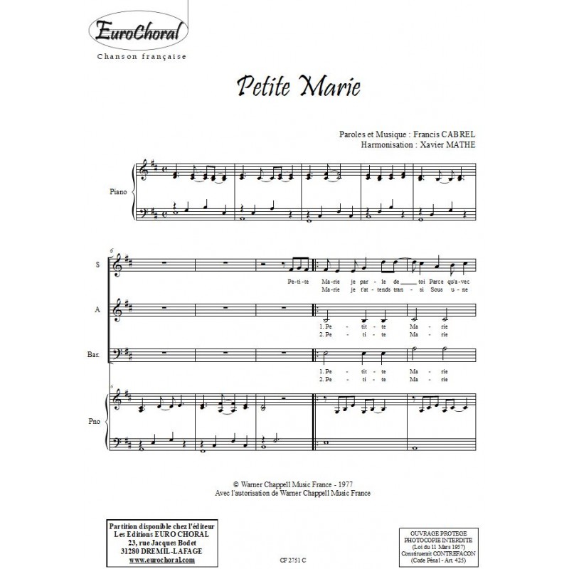 PETITE MARIE (Conducteur)