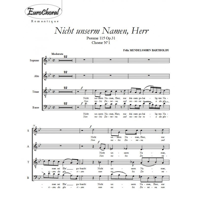 NICHT UNSERM NAMEN HERR (Choeur)