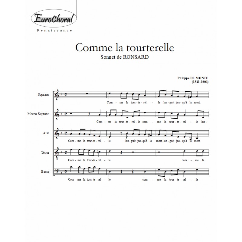 COMME LA TOURTERELLE (De Monte)