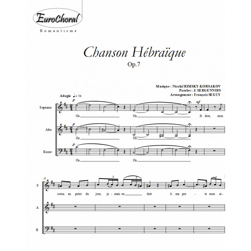 CHANSON HEBRAÏQUE (Rimsky-Korsakov)