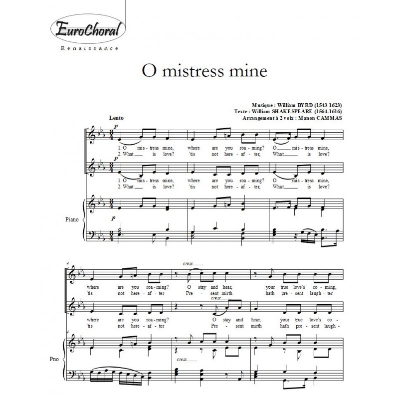 O MISTRESS MINE (W. Byrd)