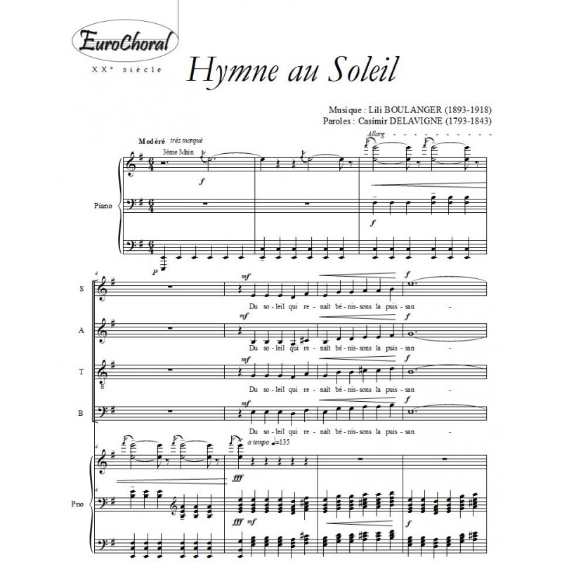 HYMNE AU SOLEIL  (L.Boulanger)