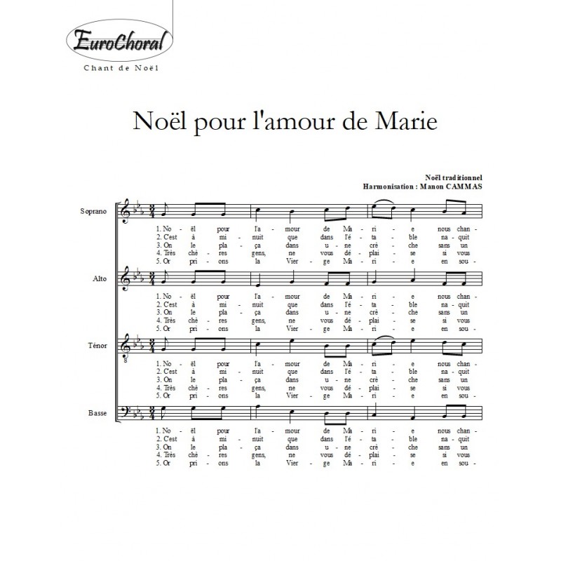 NOËL POUR L'AMOUR DE MARIE