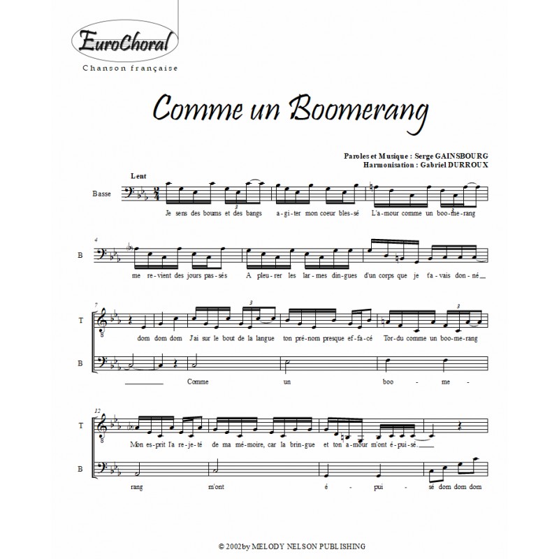 COMME UN BOOMERANG