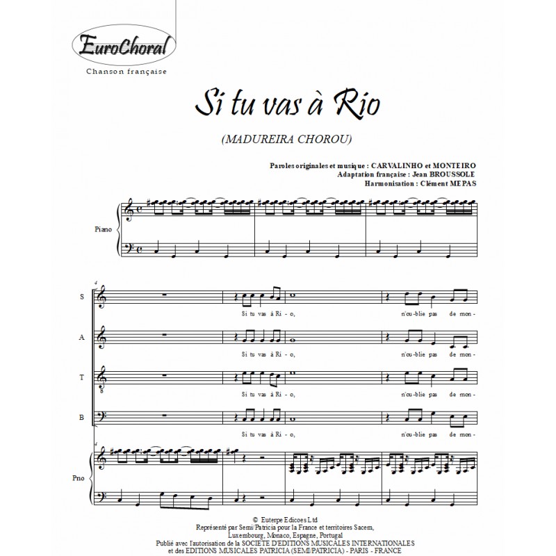 SI TU VAS A RIO (Madureira chorou) (Conducteur)