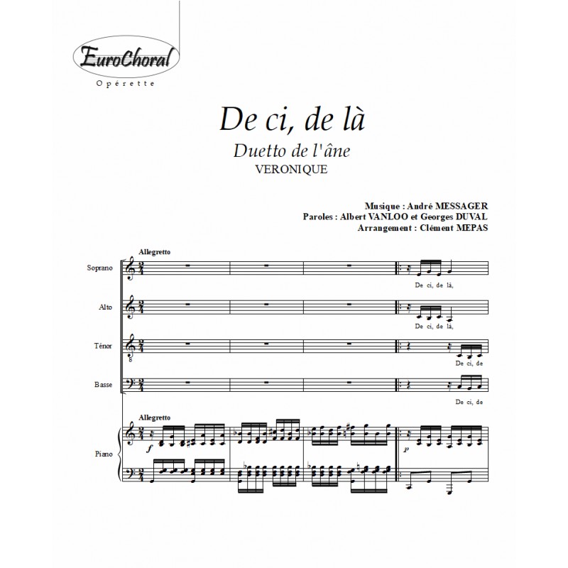 DE CI DE LA (Duetto de l'âne) (Conducteur)