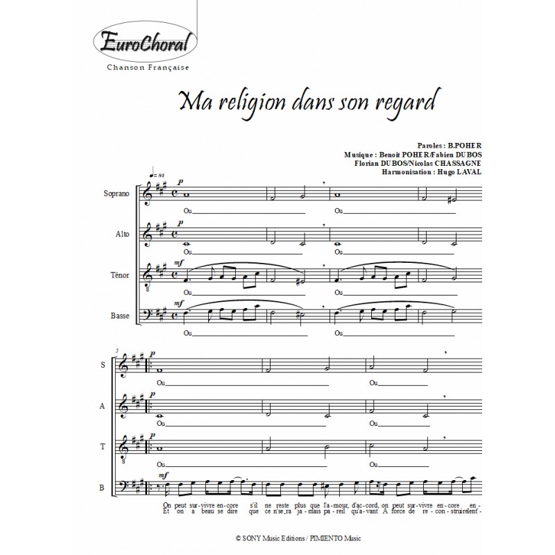 Ma religion dans son regard (choeur)