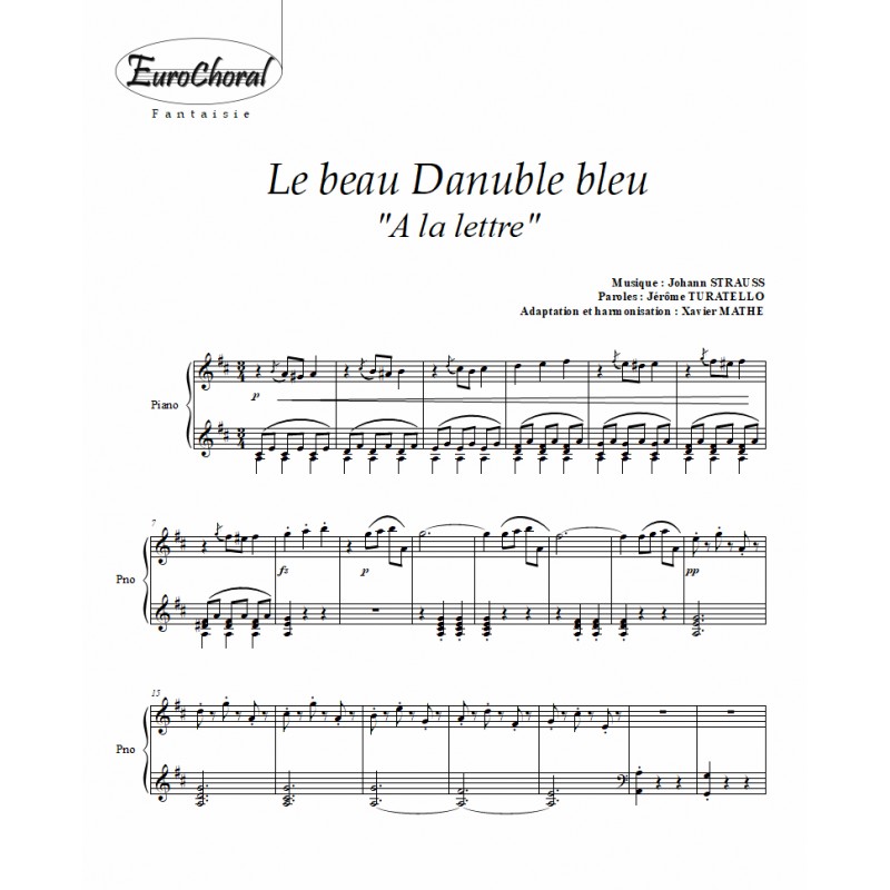 Beau Danube bleu (A la lettre) (Conducteur)