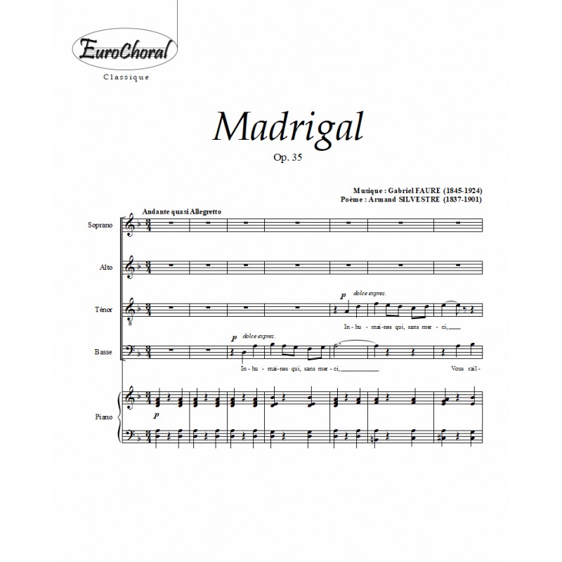 MADRIGAL Op.35 (Conducteur)