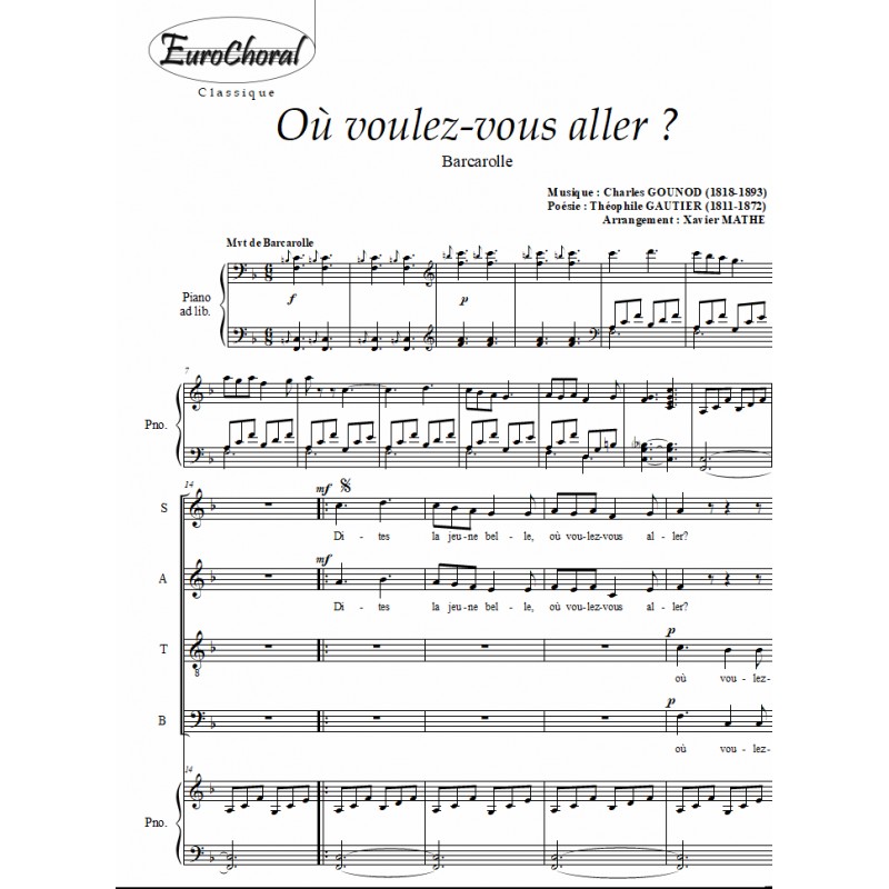 OU VOULEZ-VOUS ALLER ? (Barcarolle)