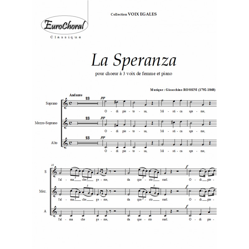 SPERANZA (LA) (Choeur)