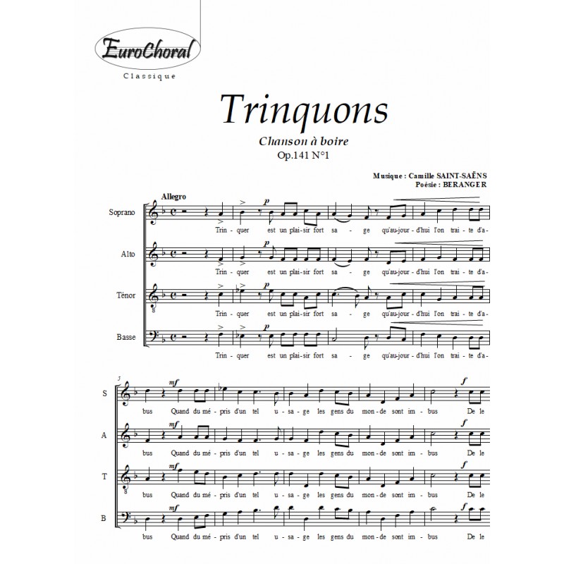 TRINQUONS (chanson à boire)