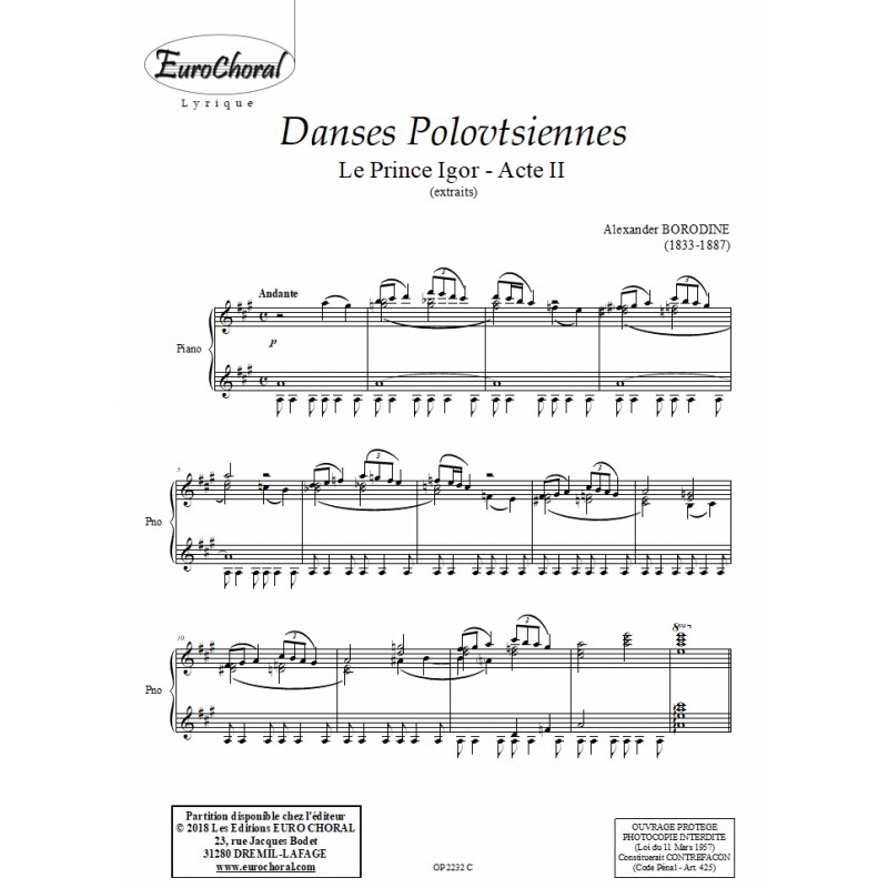 DANSES POLOVTSIENNES (Le prince Igor)