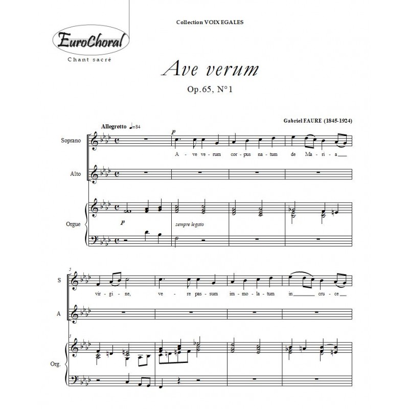 AVE VERUM Op.65, N°1 (G.Fauré)