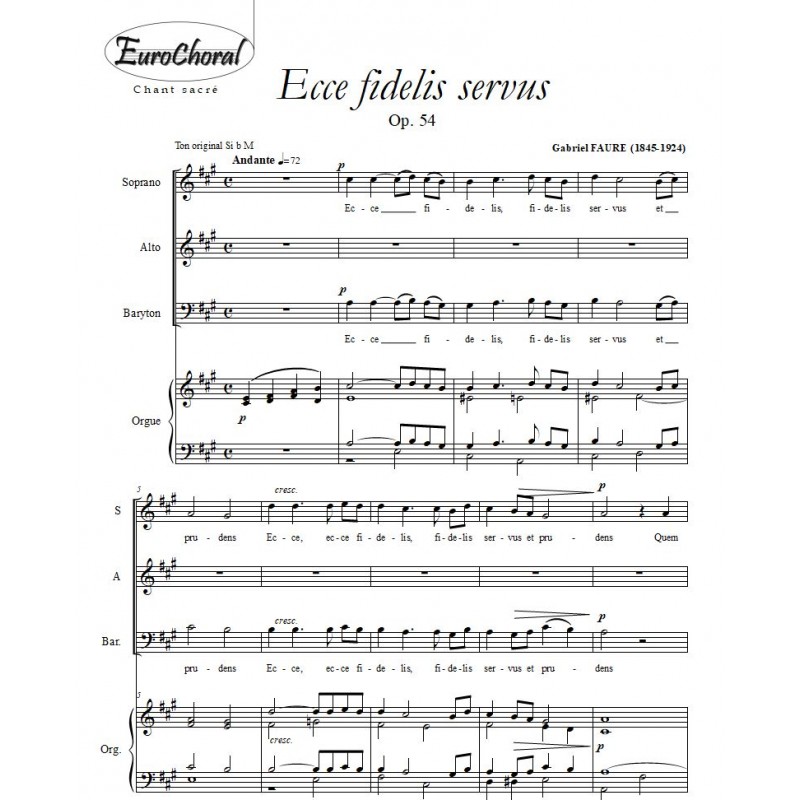 ECCE FIDELIS SERVUS Op.54