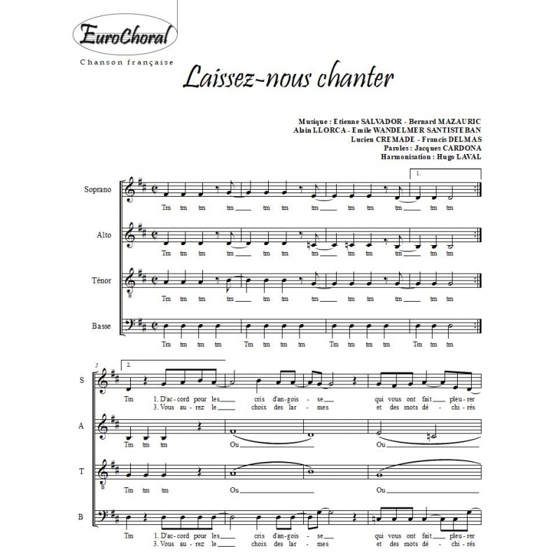 LAISSEZ-NOUS CHANTER