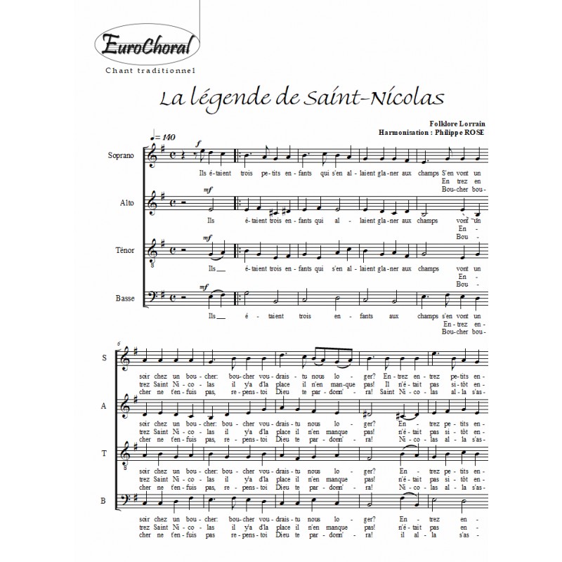 LEGENDE DE SAINT-NICOLAS (LA)