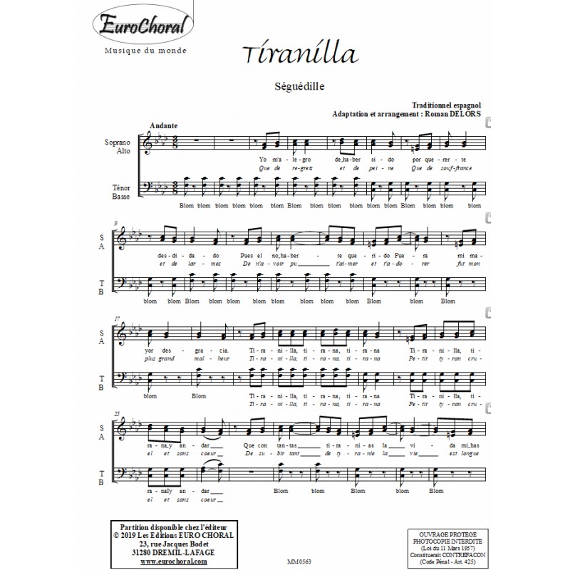 TIRANILLA (Séguedille)