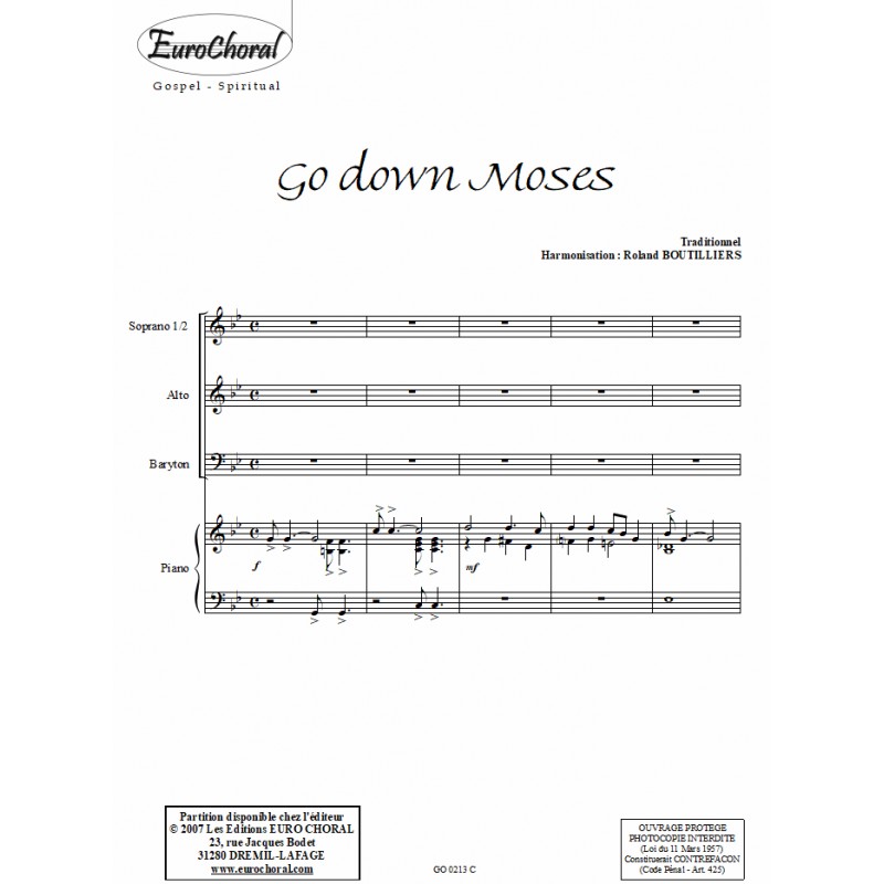 GO DOWN MOSES (Conducteur)
