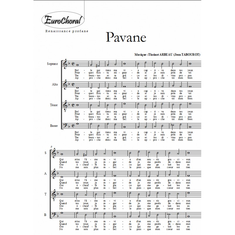 PAVANE Belle qui tiens ma vie