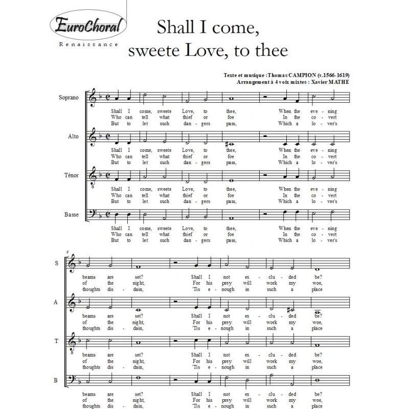 SHALL I COME SWEETE LOVE TO THEE (Th.Campion)