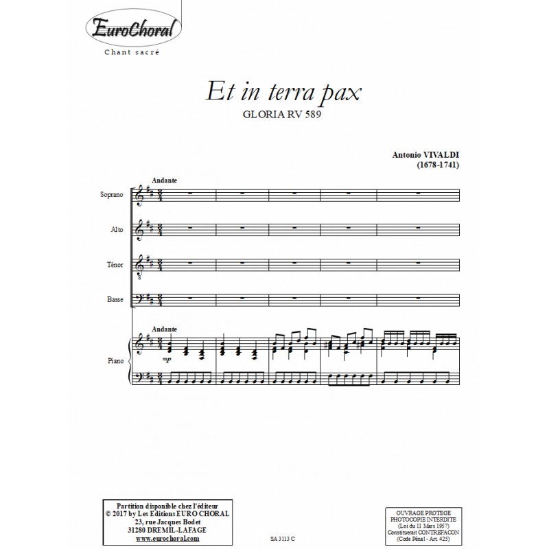 ET IN TERRA PAX (Gloria RV 589)