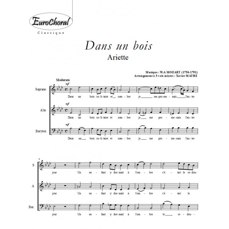 DANS UN BOIS (W.A Mozart)