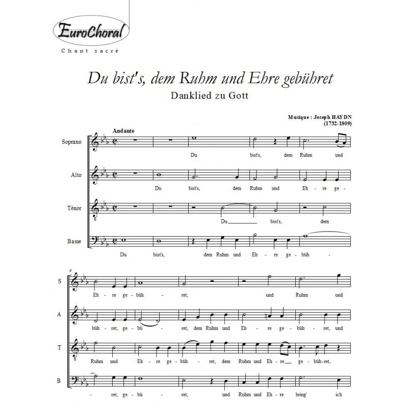 DU BIST'S, DEM RUHM UND EHRE GEBÜHRET