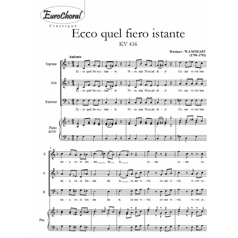 ECCO QUEL FIERO ISTANTE  (KV 436)
