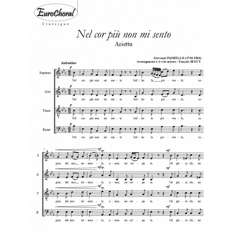 NEL COR PIU NON MI SENTO (Paisiello)