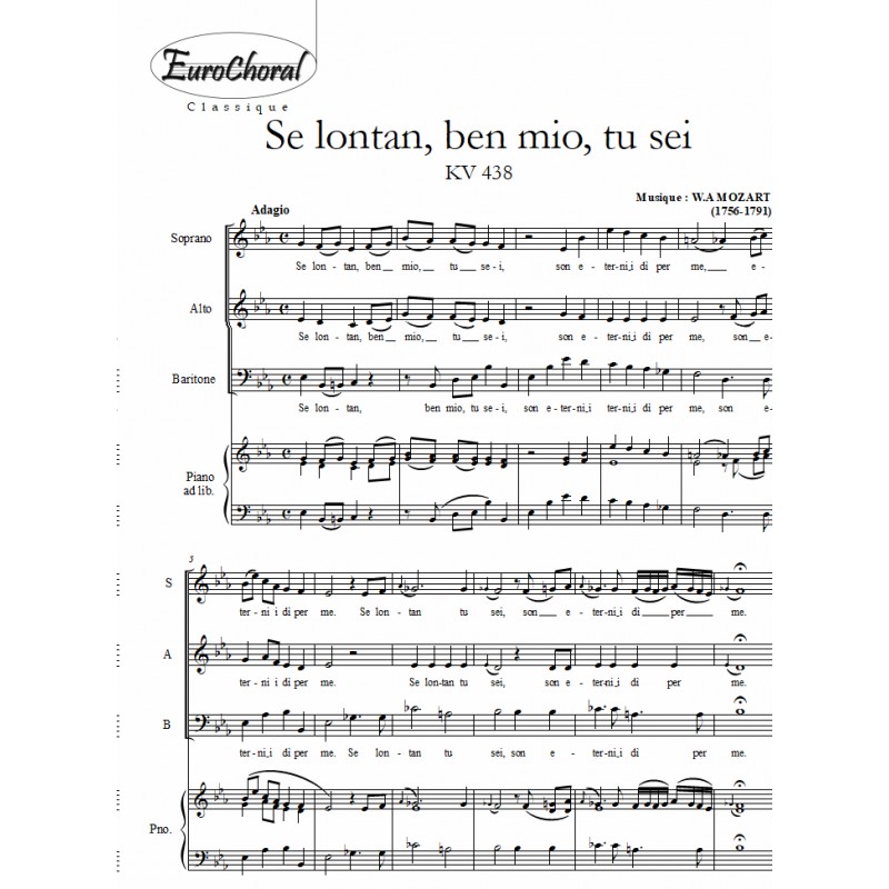 SE LONTAN, BEN MIO, TU SEI  KV 438