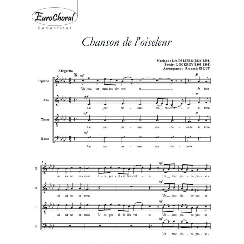 CHANSON DE L'OISELEUR (L. Delibes)