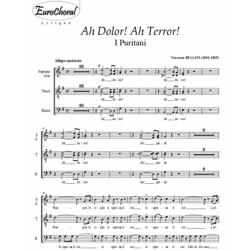 AH DOLOR! AH TERROR! (Bellini)