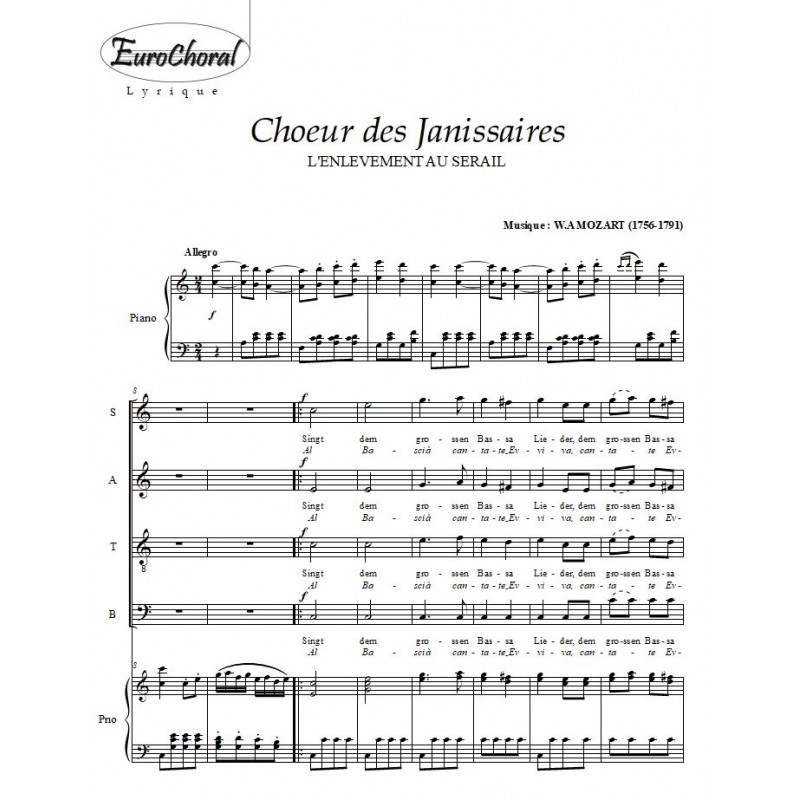 CHŒUR DES JANISSAIRES (L'enlèvement au sérail)